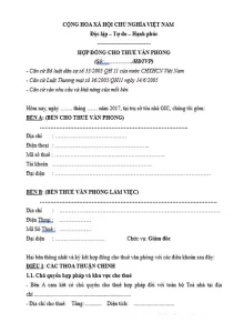 hợp đồng thuê văn phòng khu phức hợp